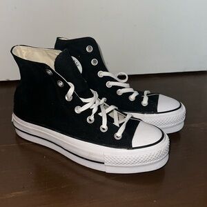 Chuck Taylor All Star Black Platform Canvas High Top Shoes